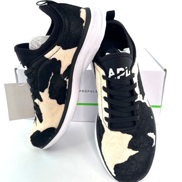 APL Women's Deep Brown White Cow Iconic Phantom Sneakers Size 6.5 - Picture 5 of 9